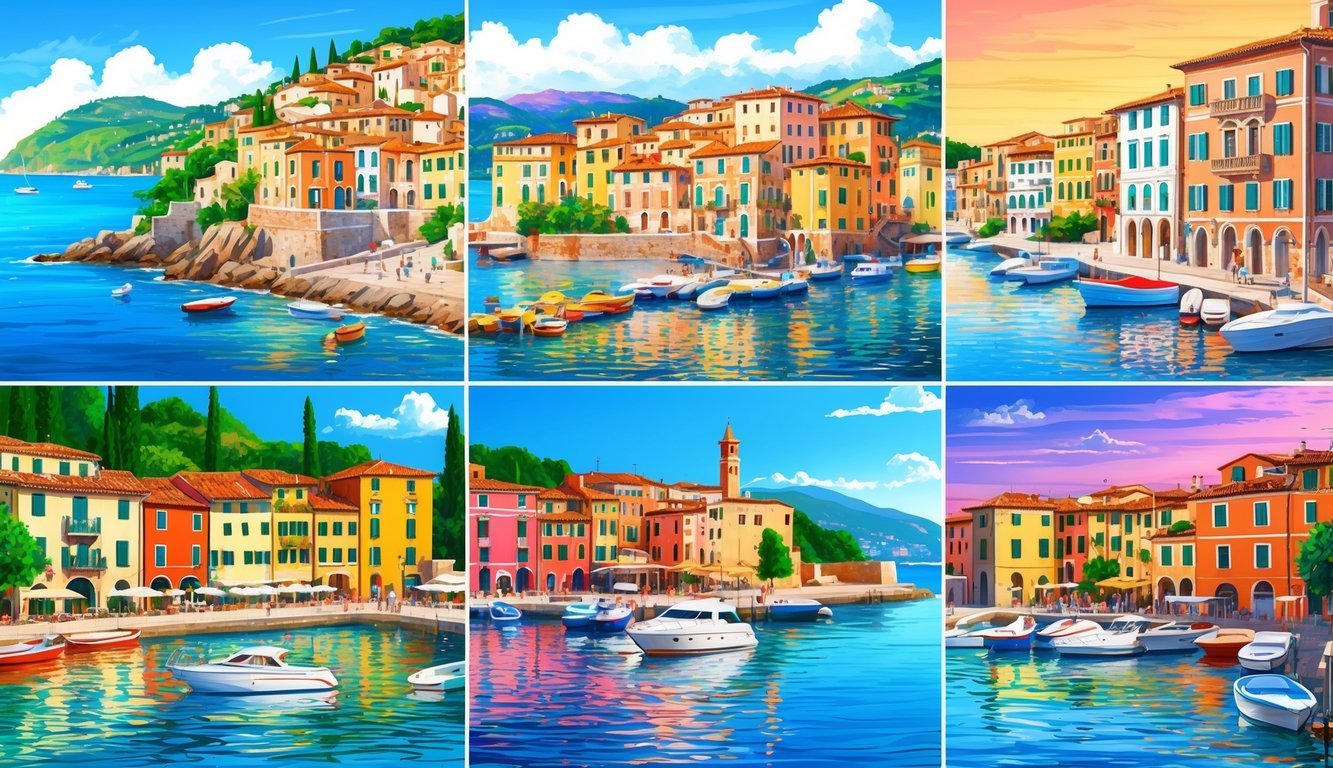 Six picturesque coastal towns in Italy with charming architecture, colorful buildings, and scenic waterfronts