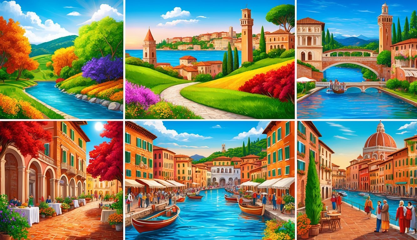 Vibrant Italian landscapes in spring, summer, fall.</p><p>Iconic landmarks and festivals