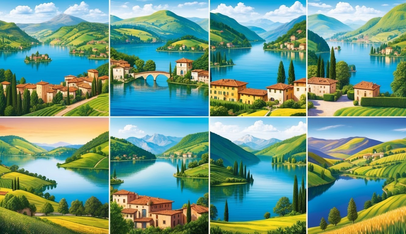 Seven idyllic lakes nestled in the Italian countryside, surrounded by rolling hills and charming villages.</p><p>Each lake reflects the stunning beauty of the Italian landscape